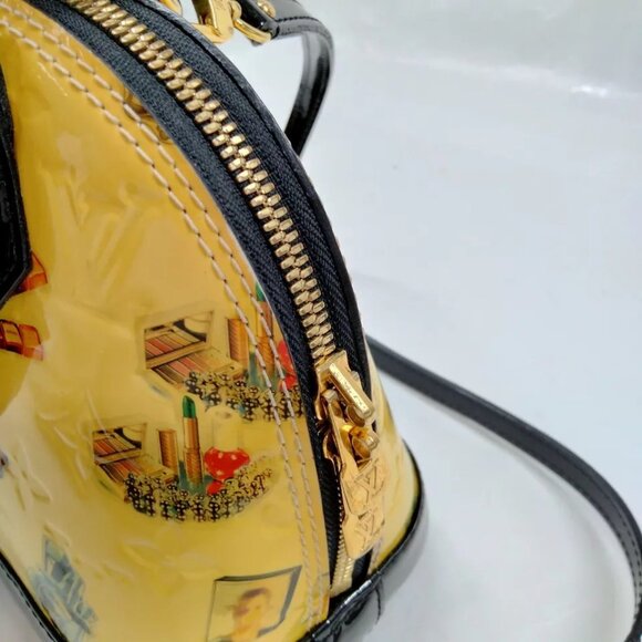 (R724) Louis Vuitton Hand Bag Alma BB Yellow Vernis - Picture 8 of 13